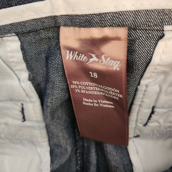 White Stag womans 18 beach cruise grandma blue denim Cotton Blend capri pants - Picture 7 of 7
